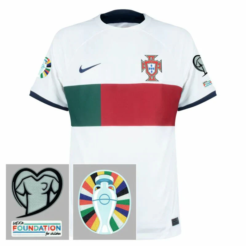 Maillot Portugal Extérieur 2022-2023 incl. Ensemble de patchs de qualification pour l'Euro 2024